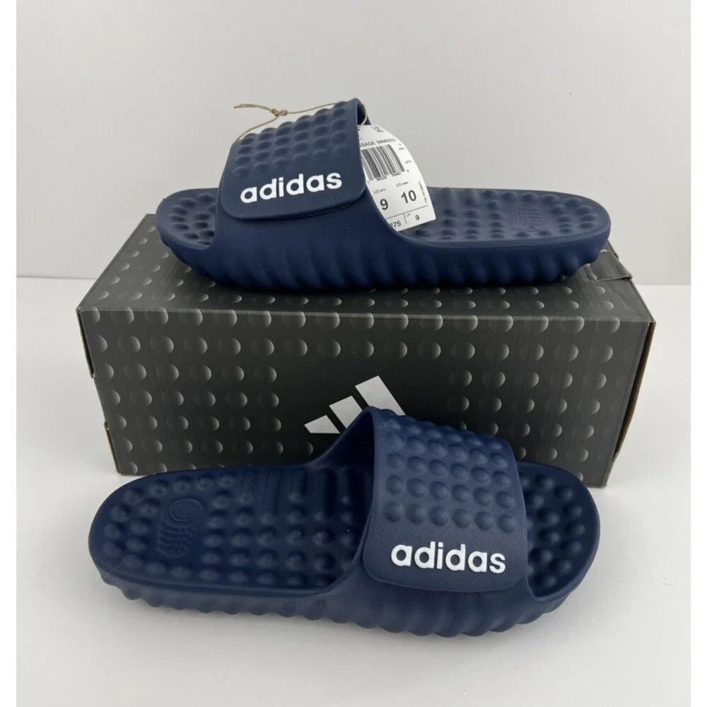 Adidas Adissage 360rec Slides Sandals Navy White Massage Recovery Mens 9 Wmns 10